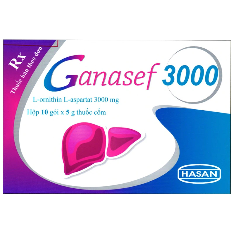 Ganasef 3000mg hỗ trợ điều trị các bệnh kèm theo và các biến chứng gây ra bởi gan (10 gói x 5g) - 